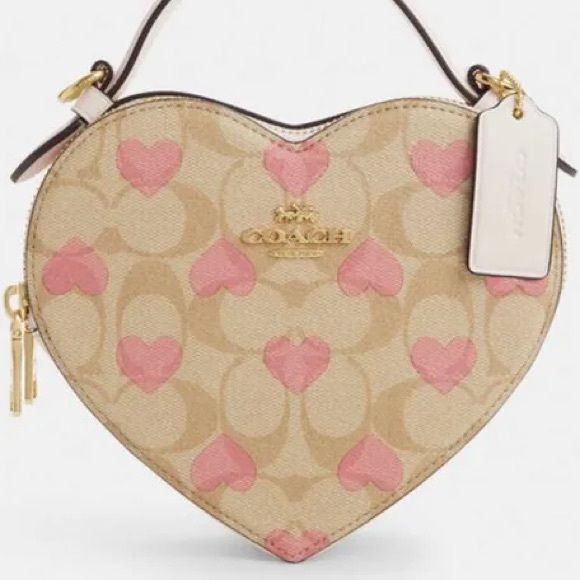 Coach Heart Crossbody In Signature Canvas With Heart Print CP021 - Picture 8 of 12